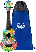 FLIGHT ULTRA S-42 Fat Cat укулеле сопрано, серия Ultra, поликарбонат армированный. Рисунок. Рюкзак