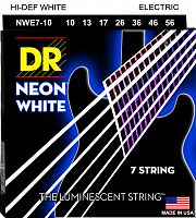 DR NWE7-10 HI-DEF NEON струны для 7-струнной электрогитары с люминесцентным покрытием белые 10