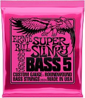 Ernie Ball 2824 струны для 5-струнной бас-гитары Nickel Wound Bass Super Slinky 5 (40-60-75-95-125)