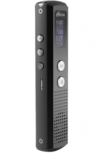 RITMIX RR-120 4GB black 4 Гб, HQ/LQ (WAV/MP3), VOR, дисплей, функция MP3 плеера (MP3, WAV, APE, WMA, FLAC), автосохранение, 230 мАч, металл, черный фото 5