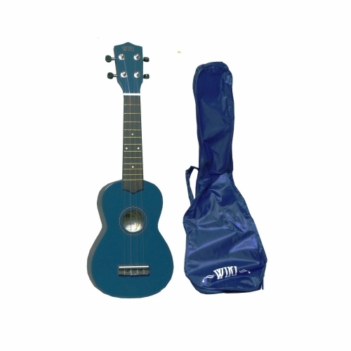 WIKI UK10G BL гитара укулеле сопрано, клен, цвет синий глянец, чехол в комплекте фото 2