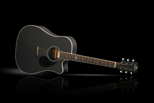 KEPMA D1CE Black электроакустическая гитара, цвет черный, в комплекте 3м кабель фото 4