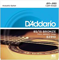 D'Addario EZ910 струны для акуст. гитары, бронза 85/15, Light 11-52