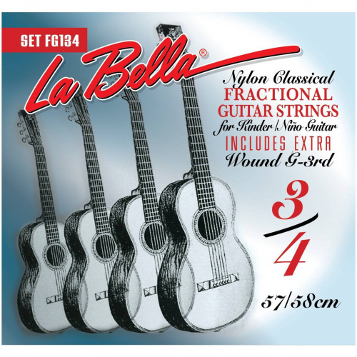 LA BELLA FG134 нейлон/серебро, для гитары 3/4, длина 57 с