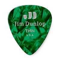 Dunlop Celluloid Green Pearloid Thin 483P12TH 12Pack медиаторы, тонкие, 12 шт.