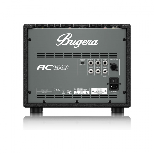 Bugera AC60 портативный комбо усилитель для аккустических инструментов 60 Вт, 8", мик/лин вход, 2 канала, FX KLARK TEKNIK фото 2