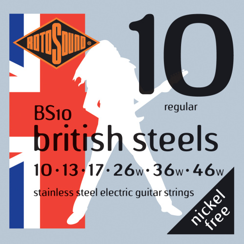 ROTOSOUND BS10 STRINGS STAINLESS STEEL струны для электрогитары, стальные, 10-46
