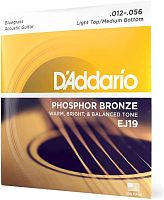 D'Addario EJ19 струны для ак. гитары фосфор/бронза, bluegrass, 12-56