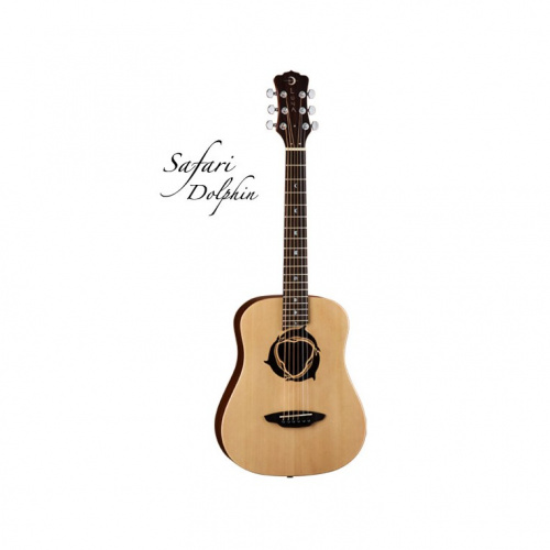 Luna SAF DPN- акустическая гитара 3/4, цвет натур.матовый, чехол в комплекте, рисунок дельфин