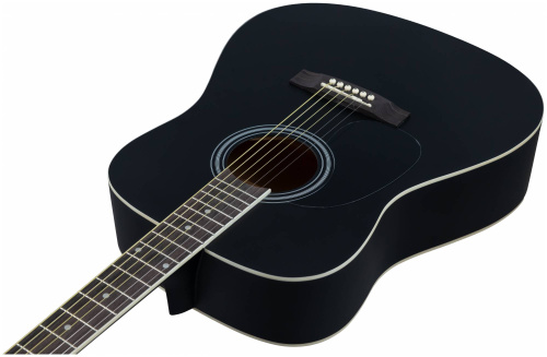 VESTON D-45 SP/BKS -акустическая гитара, дредноут, черная, матовая фото 3