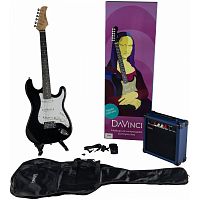 DAVINCI SET-100 BK комплект электрогитара, комбик, чехол, стойка, тюнер, цвет черный