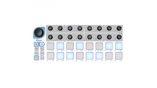 Arturia BeatStep USB MIDI контроллер, позволяет запускать клипы в Ableton Live, а также проигрывать