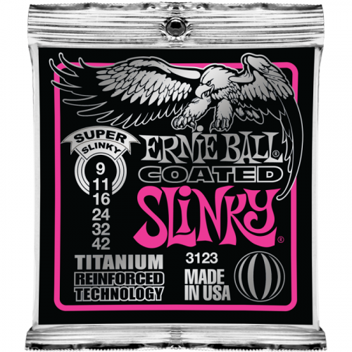 Ernie Ball 3123 струны для эл.гитары Titanium RPS Super Slinky (9-11-16-24-32-42)