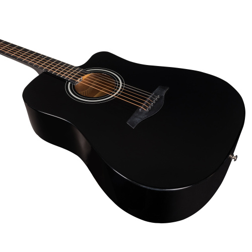 ROCKDALE Aurora D5 Gloss C BK акустическая гитара дредноут с вырезом, цвет черный, глянцевое покрыти фото 3