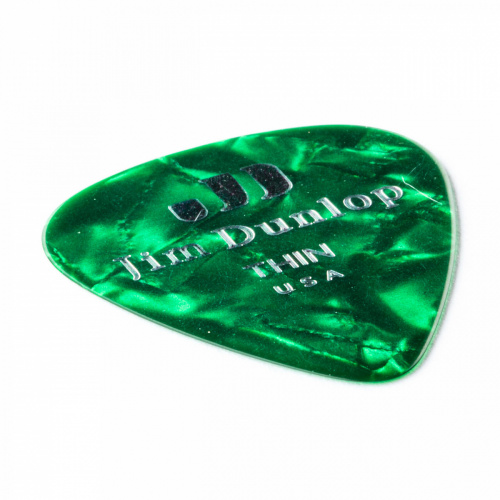 Dunlop Celluloid Green Pearloid Thin 483P12TH 12Pack медиаторы, тонкие, 12 шт. фото 2