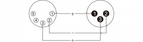 ROXTONE RA5XF3XM Переходник с 5-ти контактного XLR мама на 3-х контактный XLR папа фото 5