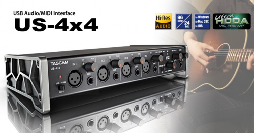 Tascam US-4x4 USB аудио/MIDI интерфейс (4 входа, 4 выхода) фото 4