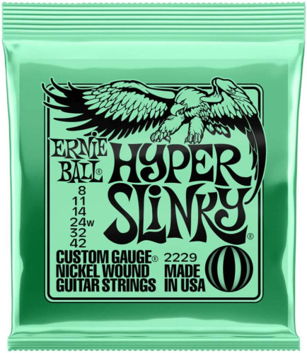 ERNIE BALL 2229 струны для эл.гитары Nickel Wound Hyper Slinky (8-42)