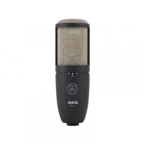 AKG P420 конденсаторный микрофон, 3 диаграммы напр., 20-20000Гц, 28мВ/Па, SPL до155дБ, SH300 "паук", кейс