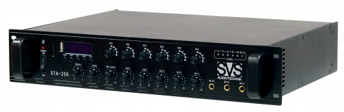 SVS Audiotechnik STA-250 Радиоузел 6 зон, 70/100 В (4, 8, 16 Ом), усилитель мощности 250 Вт фото 5