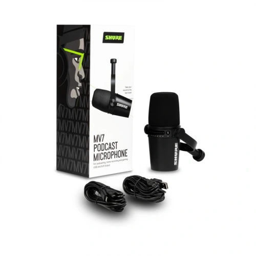 SHURE MOTIV MV7-K гибридный широкомембранный USB/XLR микрофон для записи/стримминга речи и вокала, цвет черный фото 8
