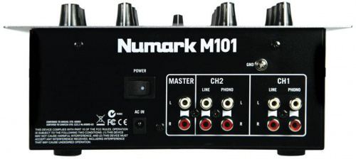 NUMARK M101 2-канальный компактный микшер входы: 2 phono, 2 линейных, 1 микрофонный фото 5