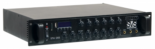SVS Audiotechnik STA-250 Радиоузел 6 зон, 70/100 В (4, 8, 16 Ом), усилитель мощности 250 Вт фото 4