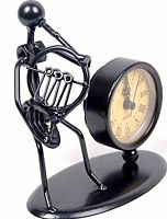GEWA Sculpture Clock French Horn часы-скульптура сувенирные валторнист, металл, 12x6,5x13 см