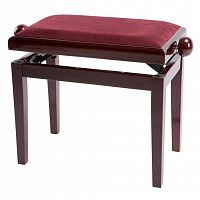 GEWA Piano Bench Deluxe Mahogany Highgloss банкетка красное дерево глянцевая прямые ножки верх бордо