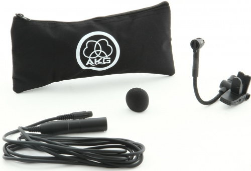 AKG C519M микрофон для духовых инструментов на 'прищепке', разъем XLR с адаптером фантомного питания. фото 3