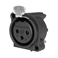Seetronic SCBDF3-H Панельный разъем XLR, 3-х контактный (F), фланец А-типа, горизонтальная установка