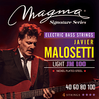 Magma Strings JM100 Струны для бас-гитары Javier Malosetti 40-100, Серия: Signature, Калибр: 40-60-80-100, Обмотка: никелированная сталь, Натяжение: L