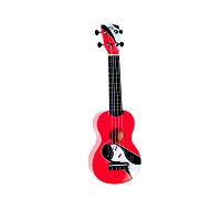 WIKI UK/FATALE гитара укулеле сопрано липа, рисунок роковая девушка чехол в комплекте