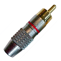 INLINE RCA-R Разъем RCA, никель, для кабеля D6 мм, кольцо красное (SP-116G-C10-RD)
