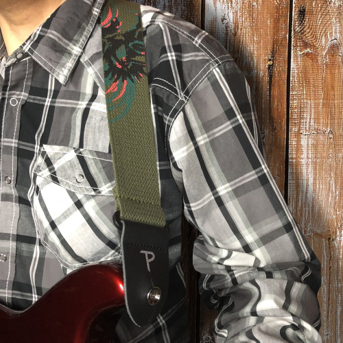 Perri's CWSSP-7041 Ремень для гитары Серия: COTTON Материал: хлопок Рисунок: орёл Ширина ремня фото 2