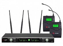 VOLTA US-102H (600-636MHZ) Микрофонная 100-канальная радиосистема с 2 головными конденсаторным микрофоном UHF диапазона (600-636 мГц) . PLL-synthes, L
