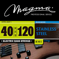 Magma Strings BE145S Струны для 5-струнной бас-гитары Low B 40-120, Серия: Stainless Steel, Калибр: 40-60-75-95-120, Обмотка: круглая, нержавеющая ста