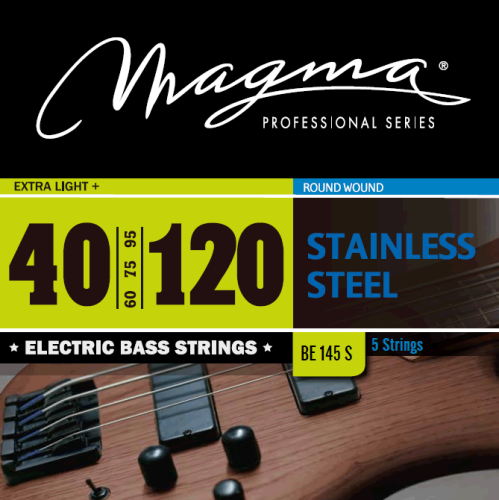Magma Strings BE145S Струны для 5-струнной бас-гитары Low B 40-120, Серия: Stainless Steel, Калибр: 40-60-75-95-120, Обмотка: круглая, нержавеющая ста