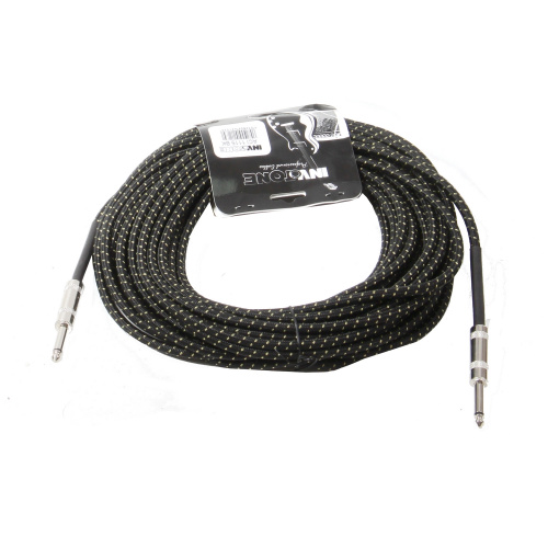 Invotone ACI1115BK инструментальный кабель Хлопковая оболочка (черный) Джек 6.3мм-Джек 6.3мм 15м