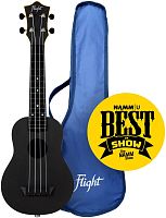 FLIGHT TUS 35E BK укулеле Travel со звукоснимателем, сопрано, черная, пластик