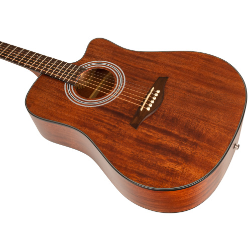 ROCKDALE Aurora D6 Satin C All-Mahogany акустическая гитара дредноут с вырезом, цвет натуральный, са фото 3