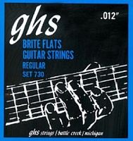 GHS 730 Струны для электрогитары; сплав 52; полукруглая обмотка; (12-16-24-32-42-54); Brite Flats