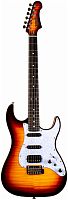 JET JS-600 BS электрогитара, Stratocaster, корпус кр.дерево топ клен, HSS, tremolo, цвет BS
