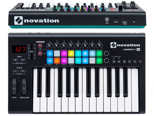NOVATION Launchkey 25 MK2 миди-клавиатура, 25 клавиш, Pitch/Mod контроллеры, полноцветные пэды, питание от USB фото 4