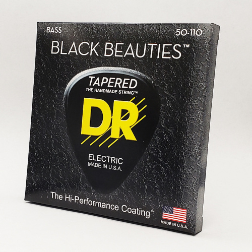 DR BKBT-50 BLACK BEAUTIES струны для 4-струнной бас-гитары заужение у бриджа чёрное покрытие фото 3