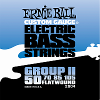 Ernie Ball 2804 струны для бас гитары Flat Wound Bass Group II (50-70-85-105)