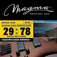 Magma Strings GG100 Струны для бас-гитары Gustavo Giles 29-78, Серия: Signature, Калибр: 29-44-66-78, Обмотка: круглая, нержавеющая сталь, Натяжение: 
