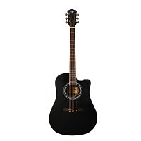 ROCKDALE Aurora D6 Satin C BK акустическая гитара дредноут с вырезом, цвет черный, сатиновое покрыти