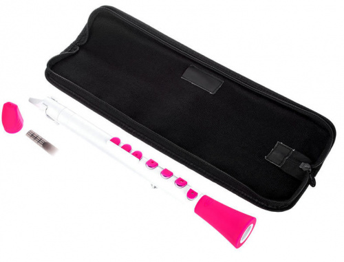 NUVO Dood (White/Pink) блок-флейта DooD, строй С (до), материал АБС-пластик, цвет белый/розовый фото 3