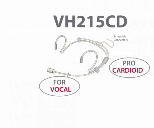 AV-Leader VH 215CD Bl минимикрофон с оголовьем кардиоид. 50-18кГц, съемный кабель, черный